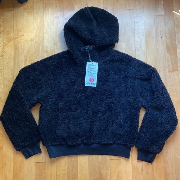 lululemon Textured Fleece 1/2 Zip Black Size 10 NWT - Picture 5 of 7